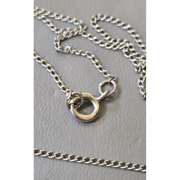 Vintage Sterling Silver Egyptian Scarab Beetle Pendant Chain Necklace 19" - Picture 8 of 11